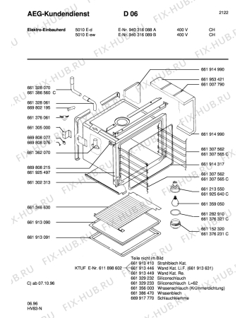 Взрыв-схема плиты (духовки) Aeg 5010E-D CH - Схема узла Section1